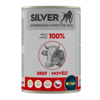 IRONpet Silver Dog Hovädzie 100% mäso, konzerva 6x400 g